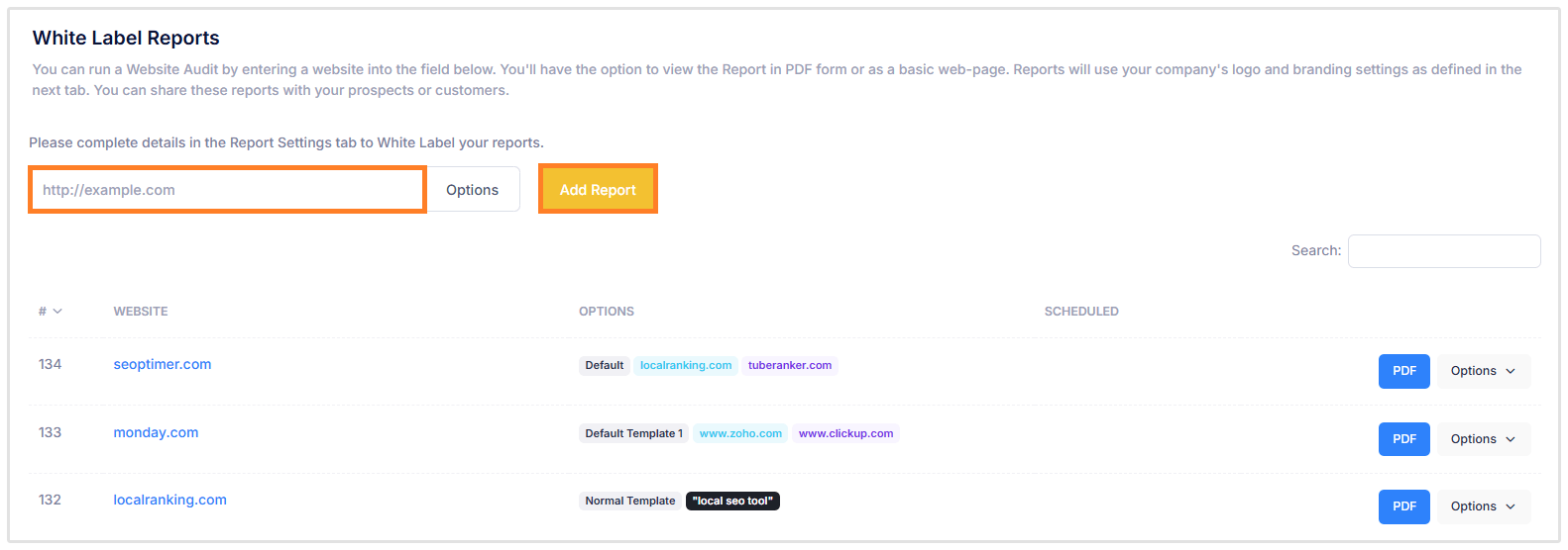 White Label Reports Audit Tool